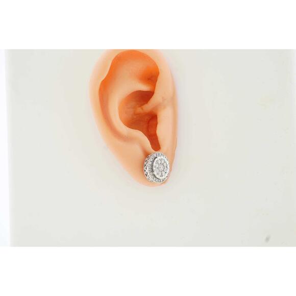 Estate Sale Diamond Stud Earrings 0.80 TCW 10k White Gold Vintage Style
